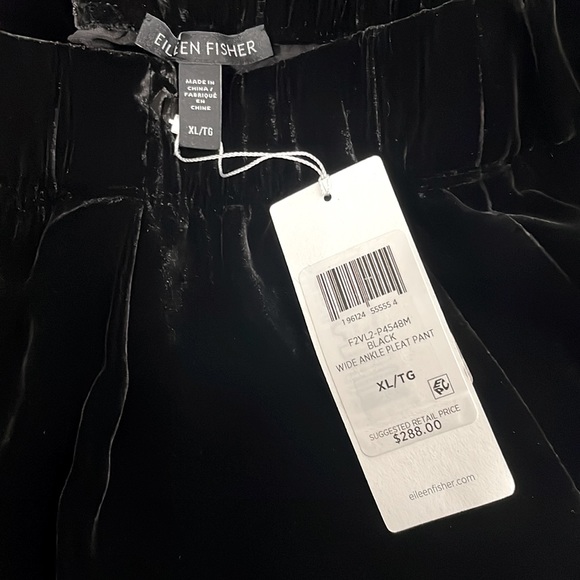 - NWT Eileen Fisher Velvet Wide-Leg Pant - Picture 9 of 9